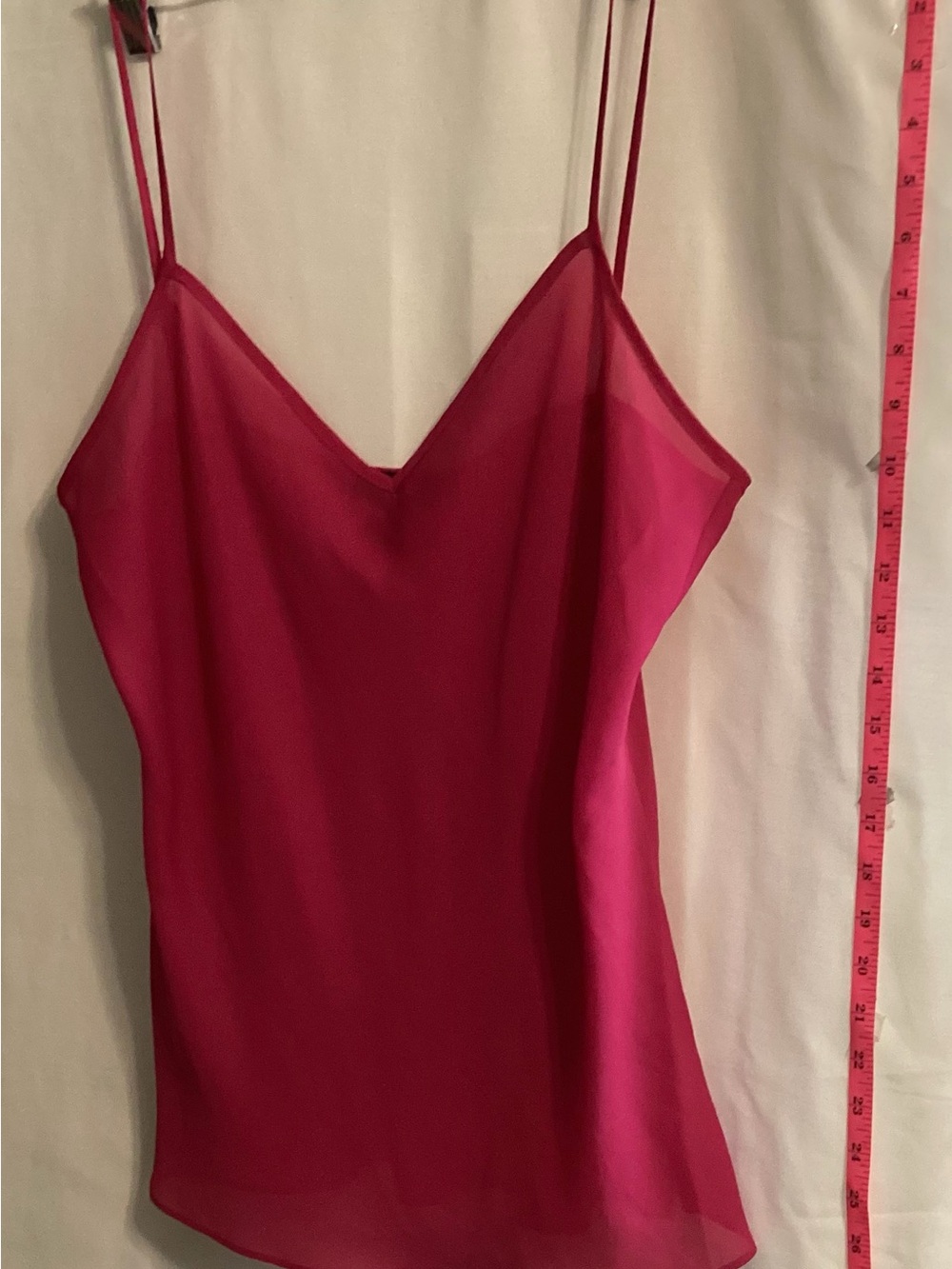 Chaps Fuchsia Spaghetti Strap Camisole with side slits Great layering piece.